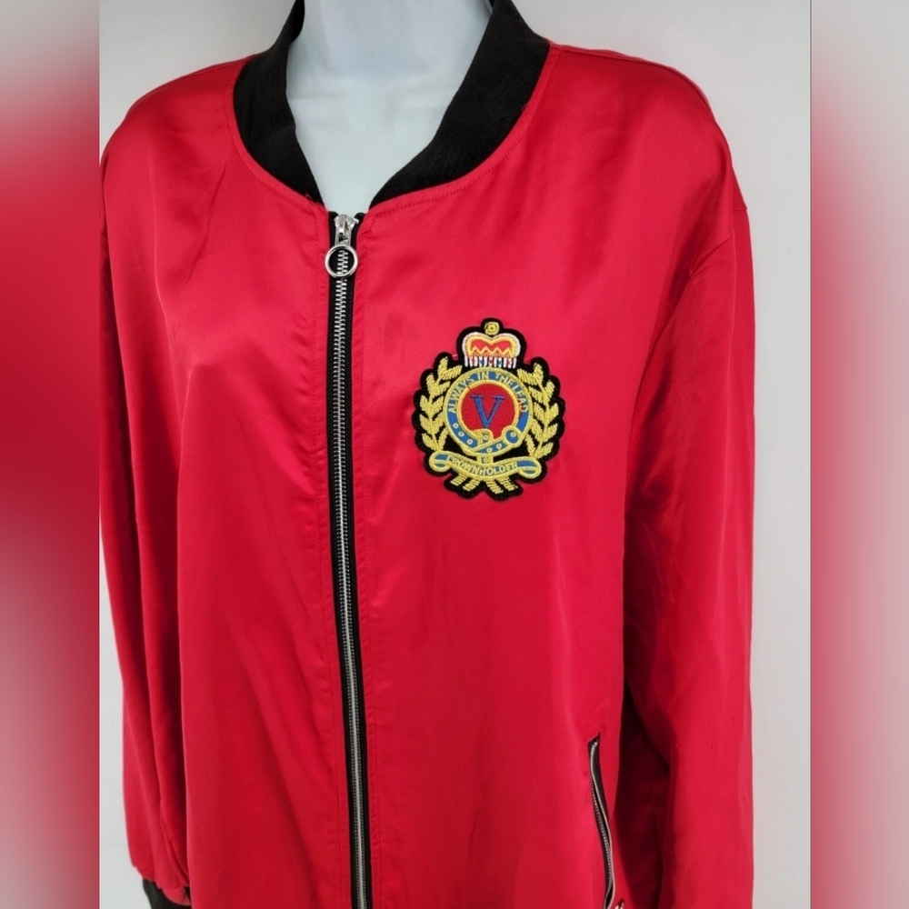Vie+Richie Jacket XL Red Mediano Rayon Red Crown Holder (EUC) - Picture 4 of 13